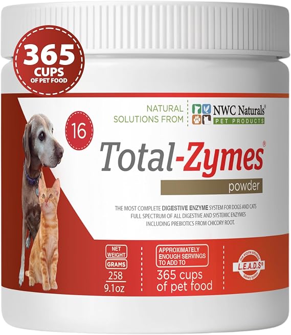 NWC Naturals Total-Zymes Digestive Enzymes for Dogs and Cats, 8 oz. Powder