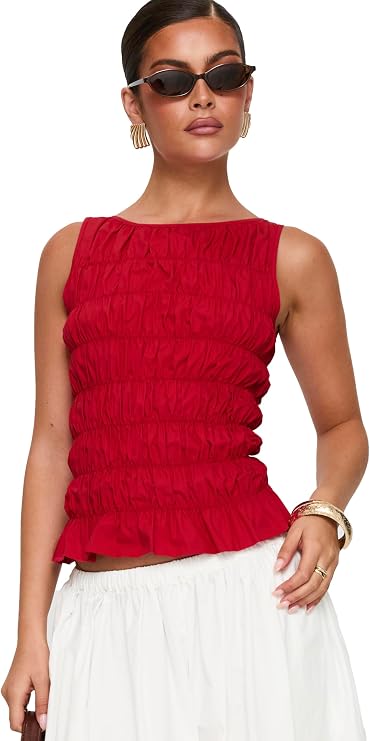 Princess Polly Women's Marleene Shirred Top