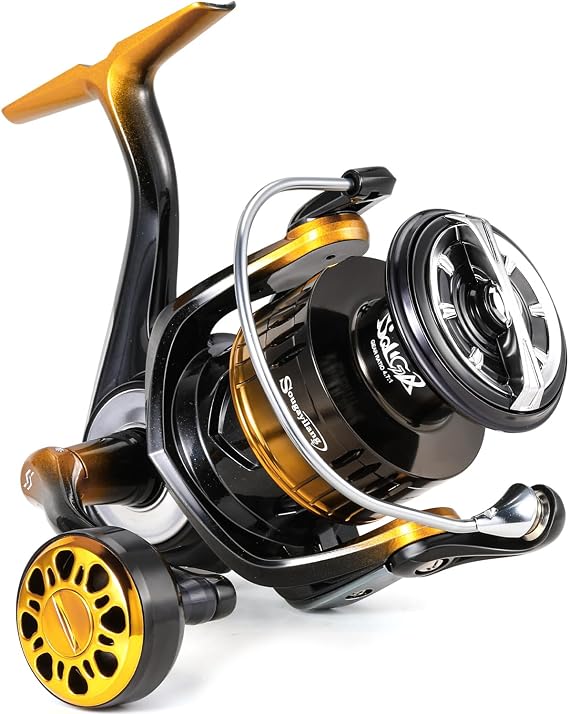 Sougayilang Spinning Reel,5.0:1/4.7:1 Gear Ratio Fishing Reel,Stainless Steel Ball Bearings,Audible Click Alarm,CNC Aluminum Spool for Freshwater Bass Trout,1000 to 5000 Series