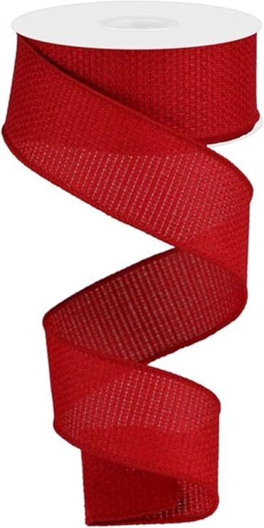 Cross Royal Burlap Wired Ribbon, Red, 1.5 Inches x 10 Yards