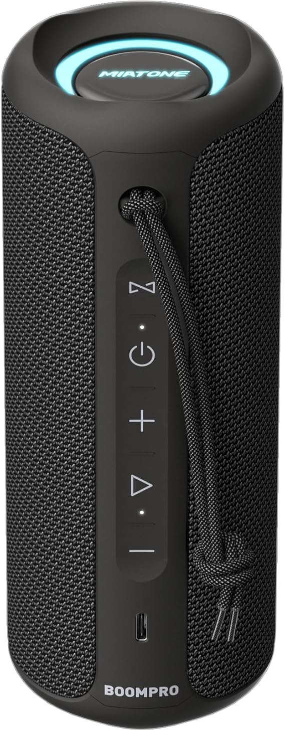 MIATONE Bluetooth Speaker 36W TWS Portable Speaker with Stereo Sound Bass USB Type C Outdoor, 5000mAh 24H Playtime for Present, Boy Gifts (Black)
