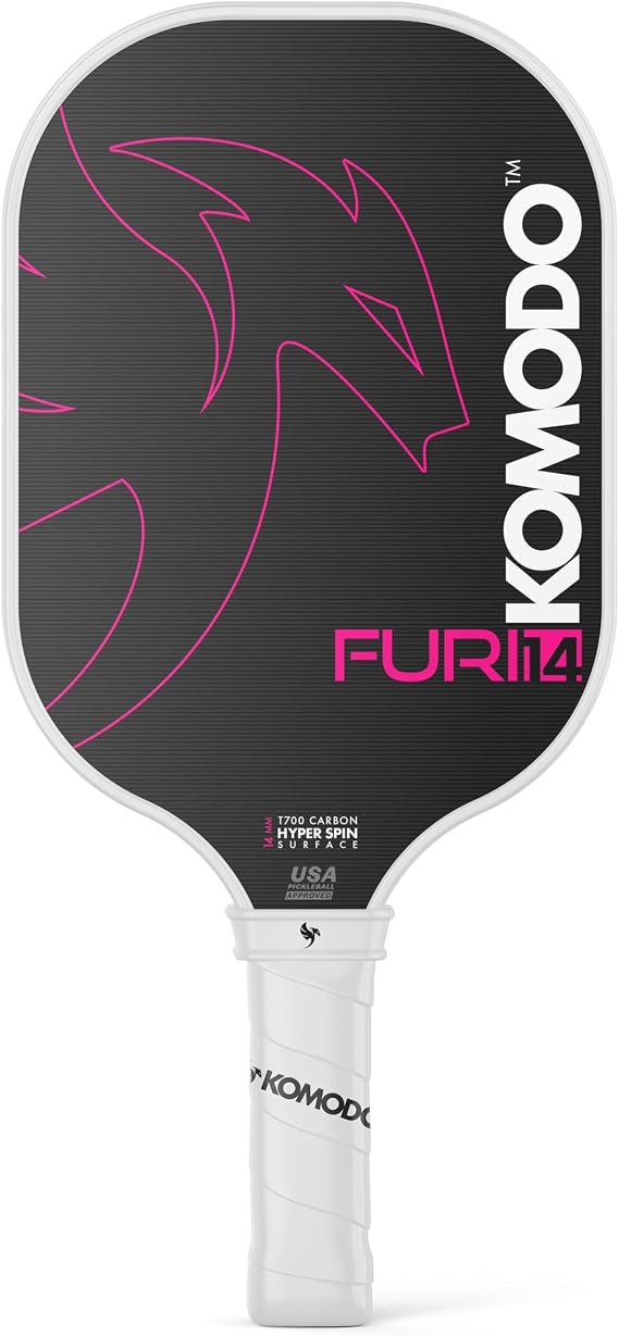 KOMODO Furi Thermoformed Pickleball Paddle Gen III | T700 Raw Carbon Fiber | USAPA Approved