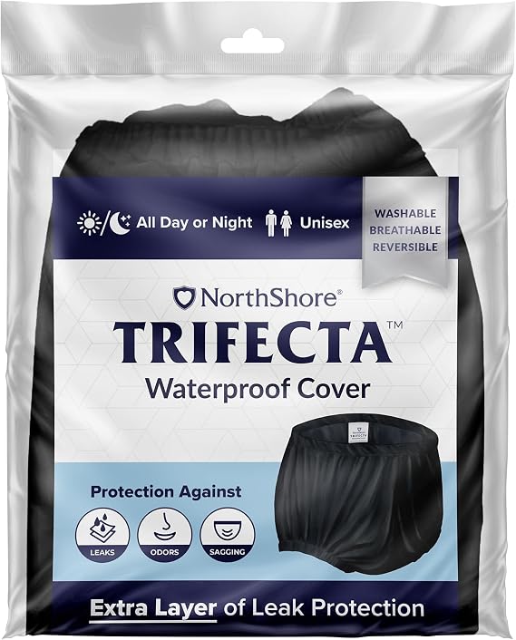 NorthShore Trifecta Waterproof Washable Diaper Covers, Black, X-Large, Each