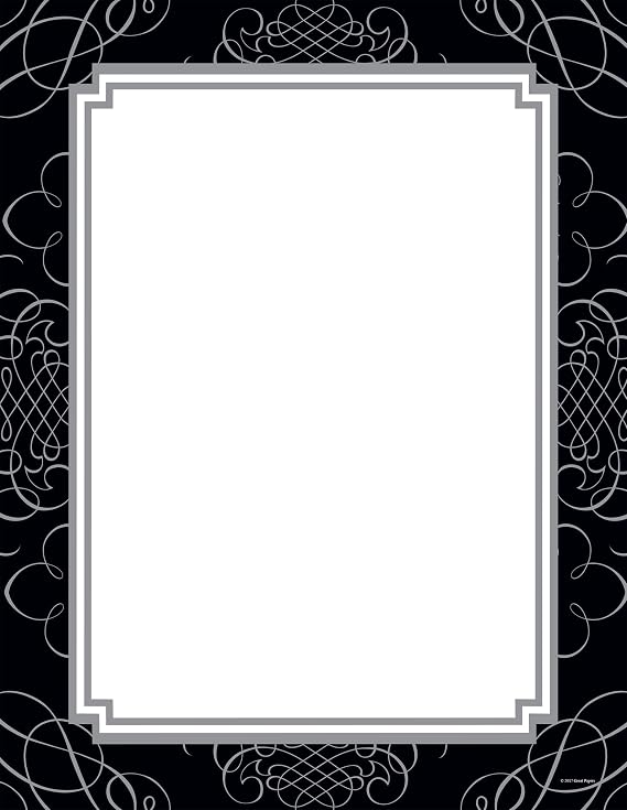 Great Papers! Black & Silver Scrolls Letterhead, 8.5"x 11", 80 Count (2013169)