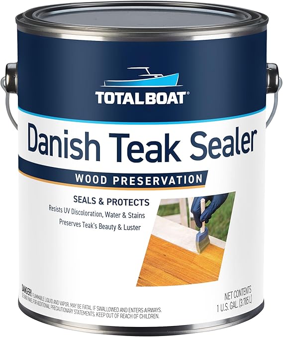 TotalBoat Danish Teak Sealer - Marine Grade Wood Sealer Oil for Boat Decks, Trim and Indoor & Outdoor Teak Furniture