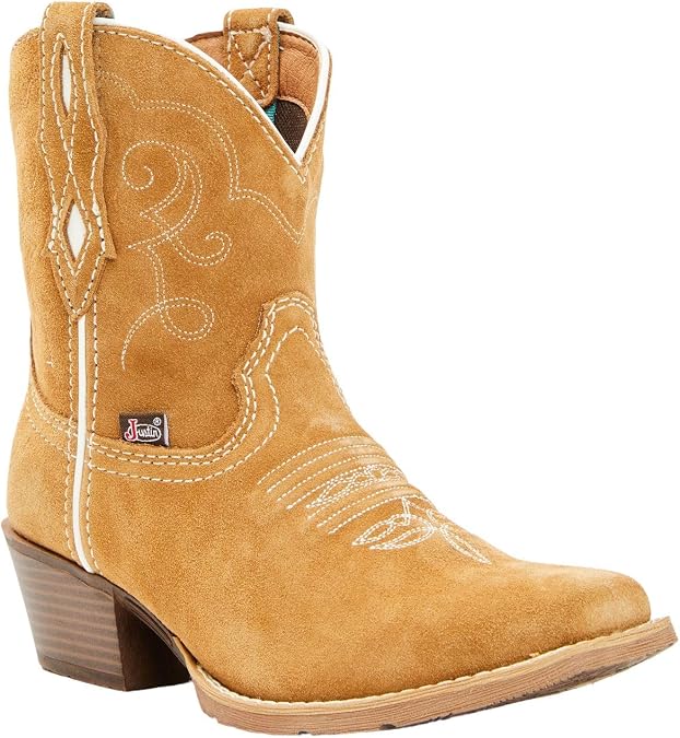 Justin Women's Women'S Gypsy Suede Western Booties Square Toe - MJ2102 8 1/2 M US