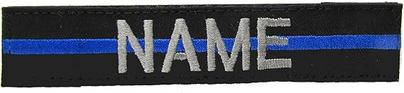 Military Uniform Supply Thin Blue Line Name Tape with Hook Fastener