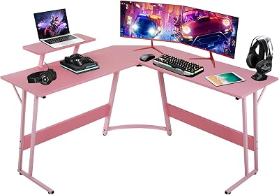 L-Shaped Gaming Desk, Computer Desk Corner Desks Gaming Table PC Table for Home Office Dorm Sturdy Writing Workstation