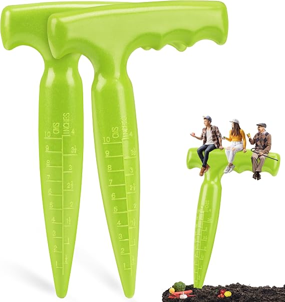 Seed Planter Tool, T-Handle Seed Dibber, Light Green, 2 Pack
