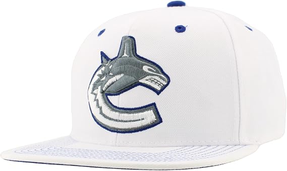 ZHATS NHL Unisex-Adult NHL Officially Licensed Adjustable Snapback Hat Flat Bill Z11 Pop White
