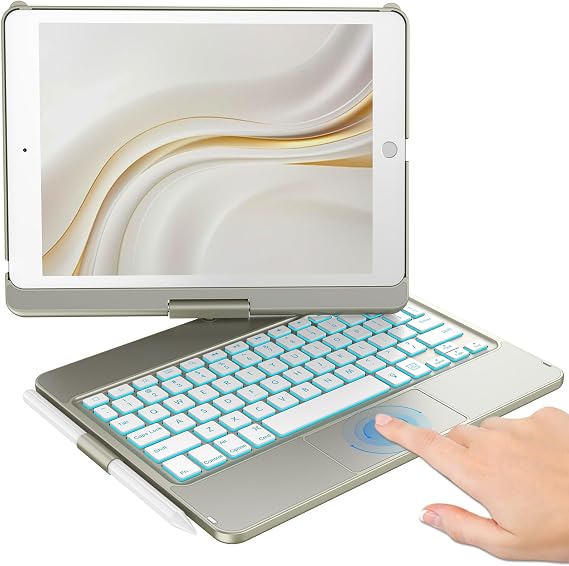 KBCASE Touchpad Keyboard Case for iPad 9th/8th/7th Gen, Slate Gray