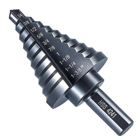 Anfrere 10 Sizes Step Drill Bit for Metal Sheet, 1/4 to 1-3/8 Inches