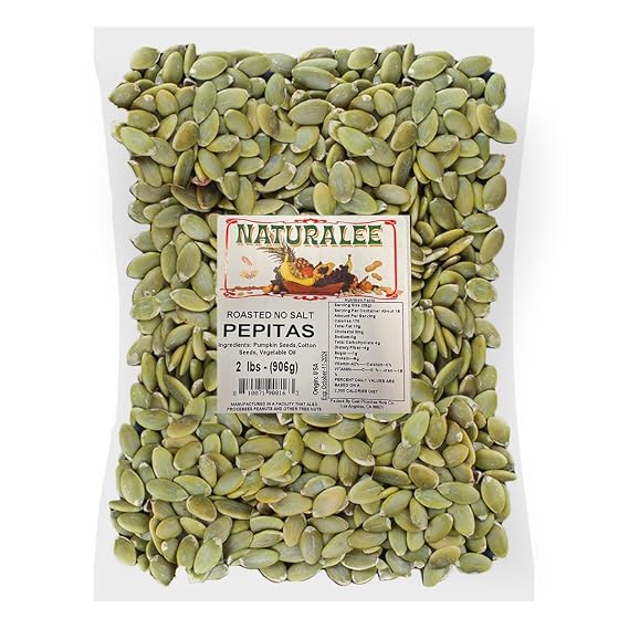 Naturalee Pumpkin Seeds 2 lb - Roasted Unsalted - Plant Based Protein - Vegan, Keto Friendly, Gluten Free Snack