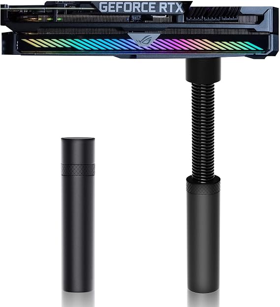 Aivalas GPU Support Bracket, Graphics Video Card Brace with Height Adjustable, Anti Sag Holder for Universal Graphics Card Sag, GPU Stand with Magnet and Rubber Pad (Black)