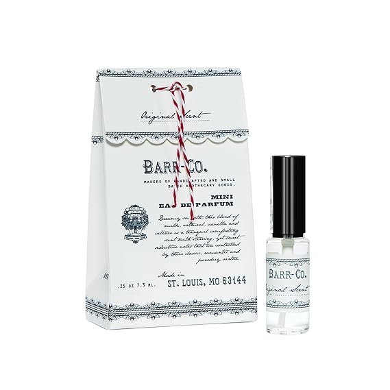 BARR-CO. Original Scent Mini Perfume Spray, 0.25 fl oz | Creamy Vanilla Scent with Oat & Vetiver, Concentrated Perfume Oil for Women, Travel Size