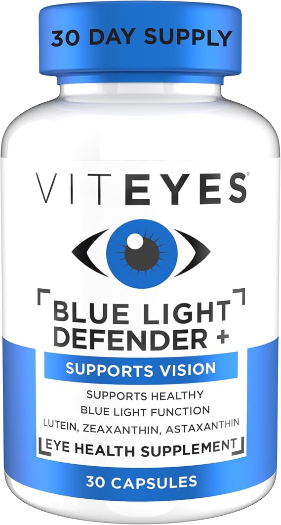 Viteyes Blue Light Defender+ Supplement Capsules, Dietary Safeguard from Harmful Blue Light, 30 Capsules