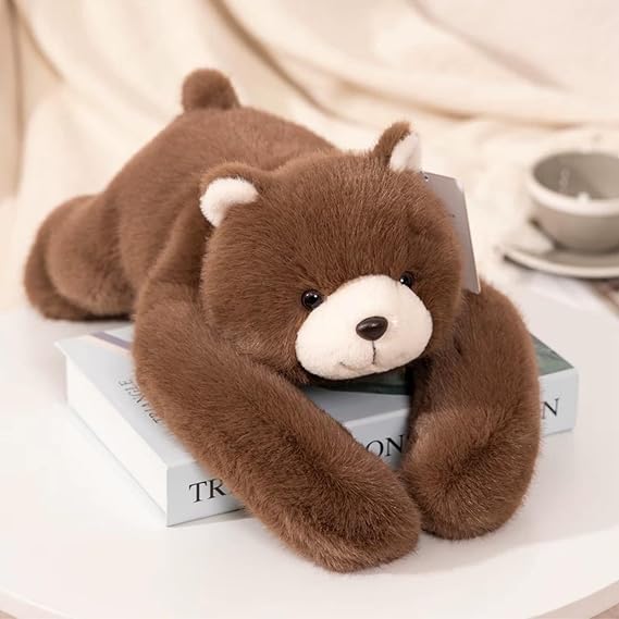 OUKEYI Cute Weighted Plush Animals - Panda Teddy Bear Dinosaur Stuffed Toys, Hugging Pillow for Anxiety Relief & Sleep Support for Kids & Adults 30cm (Brown Bear)