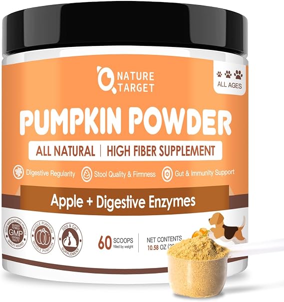 Nature Target Pumpkin for Dogs & Cats, Digestive Enzymes & Apple, 10.58 oz