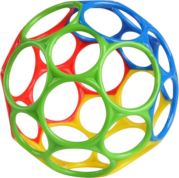 Bright Starts Bright Starts Oball Classic From 0 months Baby Car Toy Teether Soft Ball Baby Shower Blue Red Yellow Green 10340
