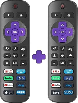 2 Pack Replacement Remote Control Only for Roku TV, Compatible for TCL Roku/Hisense Roku/Onn Roku/Sharp Roku/Philips Roku/Element Roku/Westinghouse Roku TVs (Not for Roku Stick, Box or Speaker)
