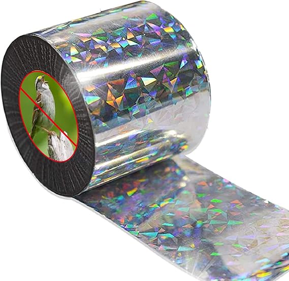 ASPECTEK 100-Foot by 2-Inch Holographic Bird Scare Ribbon, Double Side Laser Bird Scare Tape