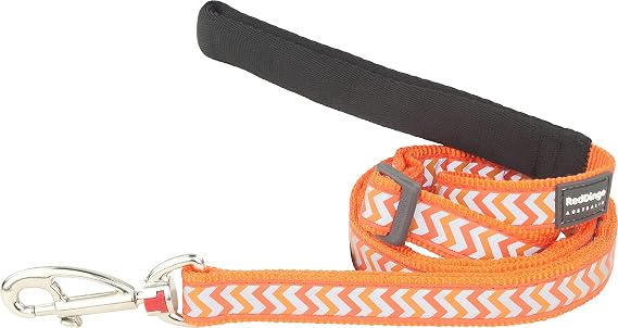 Red Dingo Reflective Ziggy Dog Lead, Small, Orange