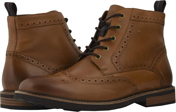 Nunn Bush Odell Wingtip Boot with KORE Walking Comfort Technology Tan Ch 9.5