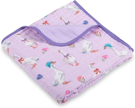 LollyBanks Muslin Baby Blanket, 100% Organic Cotton, Soft Baby Girl Blanket