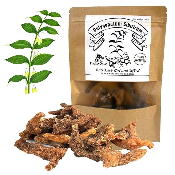 EidolonGreen Polygonatum sibiricum - 100% Pure Dried Herbal Tea - Traditional Herb (Huang Jing/Solomon's Seal Rhizome//), 88g/3 Oz