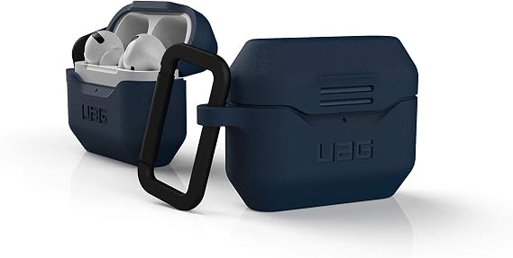 URBAN ARMOR GEAR UAG Compatible with AirPod Pro Case Full-Body Protective Soft-Touch Silicone Case with Detachable Carabiner, Standard Issue Silicone_001, Mallard