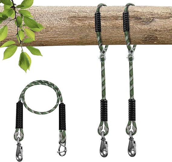 Adjustable Tree Swing Ropes Heavy Duty Hammock 7.25Ft(87"),360 "Tree Swings Hanging Straps for Outdoor Swings Hammock Playground Set Accessories,2Pack of Green