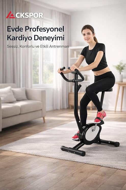 Dikey Kondisyon Bisikleti LCD Ekranlı Ayarlanabilir Dirençli Ev Tipi Kardiyo Bisikleti