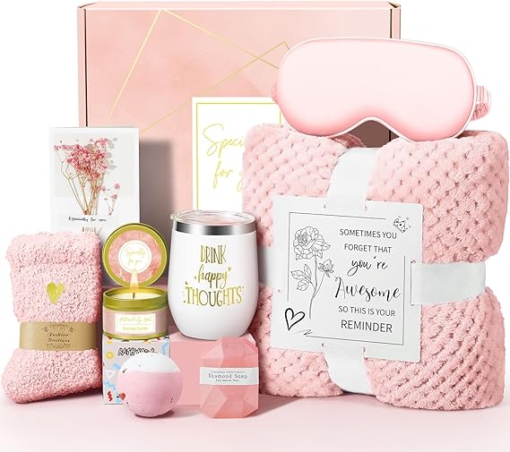 Happy Birthday Gifts for Women Mom Her Friend Sister Wife Grandma, Self Care Gift Get Well Relaxing Spa Gift Basket Set
