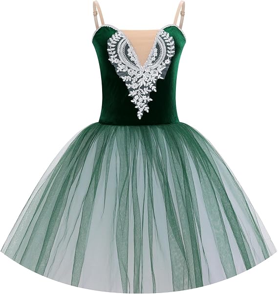 Ballet Leotard for Women Swan Lake Costume Floral Print Professional Ballerina Tulle Tutu Dance Dress