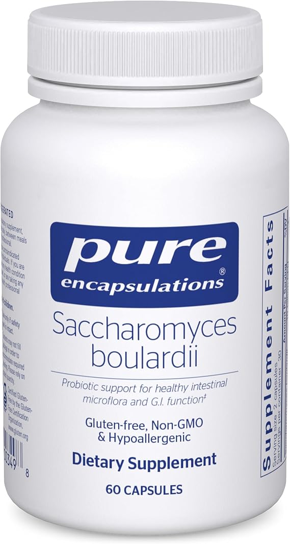 Pure Encapsulations Saccharomyces Boulardii, 60 Capsules | Natural Probiotic to Balance Intestinal Flora, Digestive Health Support*, Gluten-Free