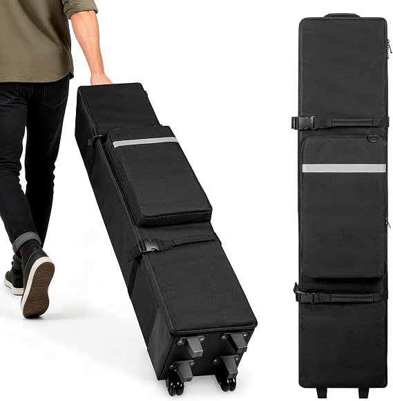 PGmoon 10x10x48in Canopy Bag Replacement for 10x10 Pop Up Canopy Tent | Heavy Duty Canopy Tent Roller Bag with Wheels, with 600D Oxford Tough Fabric and Handles