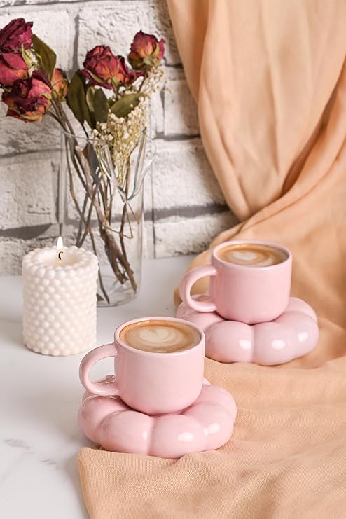 ARVALE Daisy Design Coffee Cup 95 ml - Modern and Stylish Presentation | 2 Pieces