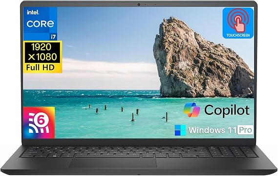 Dell 15 DC15250 Touchscreen Laptop for Business Student, Intel 10-Core i7-1355U(up to 5.0GHz), 15.6'' FHD Anti-Glare Display, 16GB RAM, 1TB SSD, Copilot AI, Windows 11 Pro, Wi-Fi 6