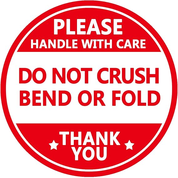 Besttile Do Not Crush Bend or Fold Stickers, 2 Inch, 500 Pcs