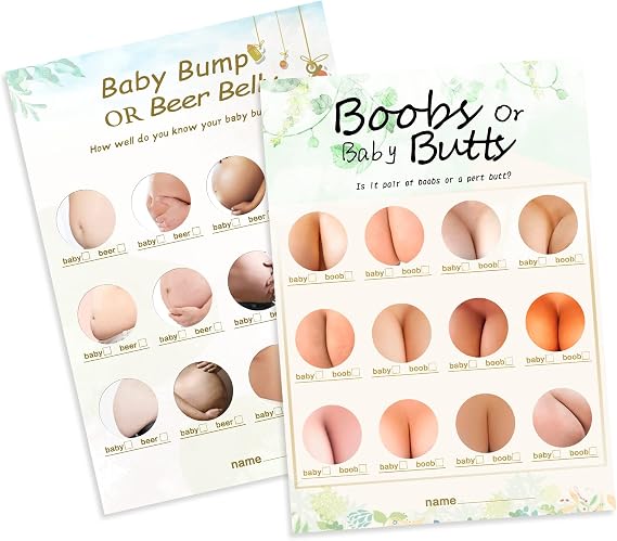 OLOUTAB Baby Shower Games, 2 Games on 50 Double-Sided Cards