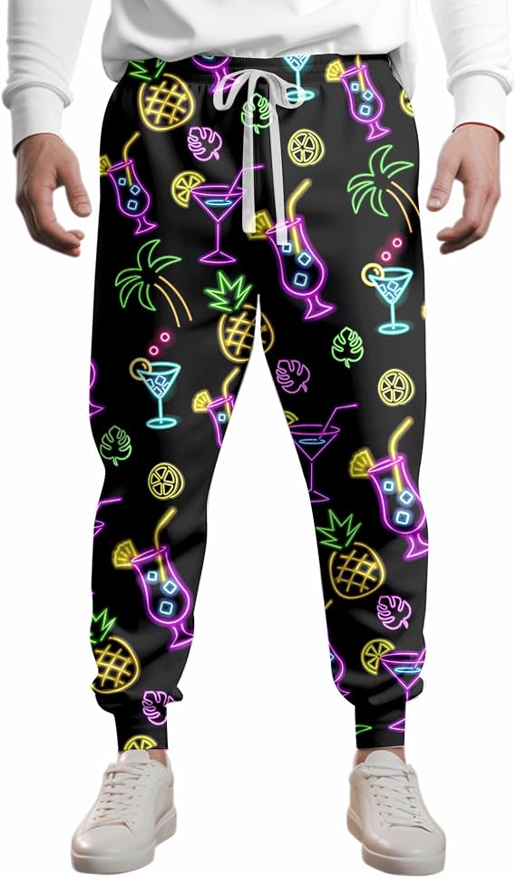 80s Costumes for Men Joggers Pants,Casual Pants Running Pants with Drawstring,90s Outfit for Men