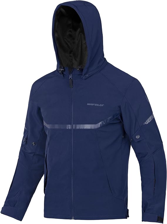 RAZOR Motorcycle Jacket Men, Riding Jacket, Hoodie, Lightweight, Breathable, CE Level 1 Armor, HI VIS