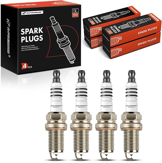 A-Premium Iridium Platinum Spark Plugs Pack of 4, Fine Wire, 1.4L L4 Engine