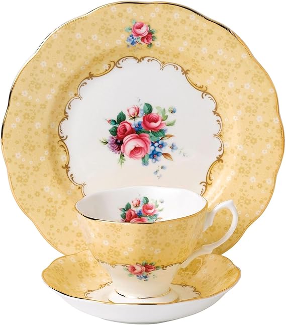 Royal Albert 100 Years 1990 3-Piece Set (Teacup, Saucer & Plate 8")