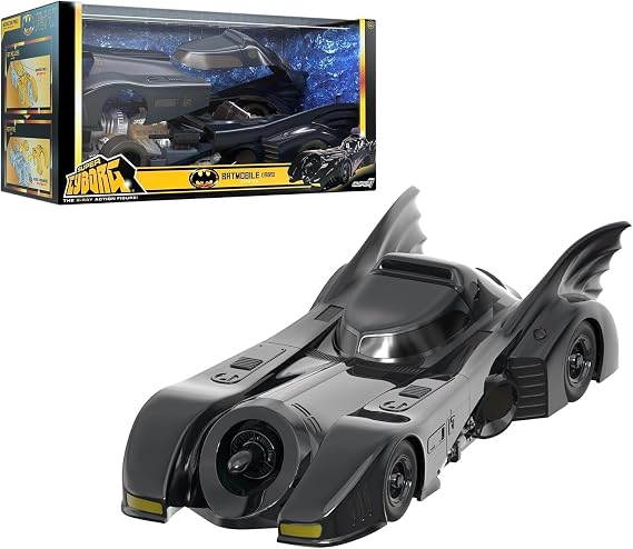 Super7 Super Cyborg Batman Batmobile 1989 (Full Color) - 13" Batman Action Figure Vehicle Classic Movie Collectibles and Retro Toys