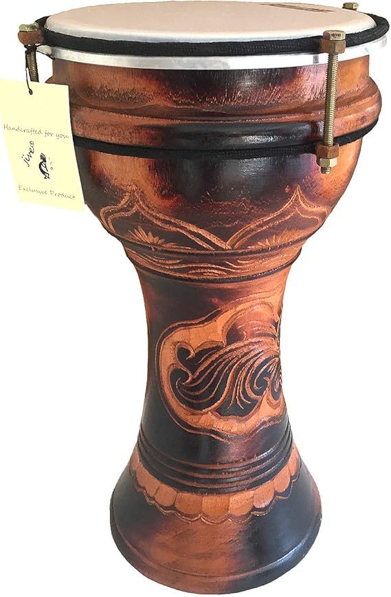 JIVE Djembe Drum Doumbek Darbuka Drum With Fiberskin Synthetic Head Bongo Congo African Solid Wood Drum Professional QualitySound 16 High - Includes Bag