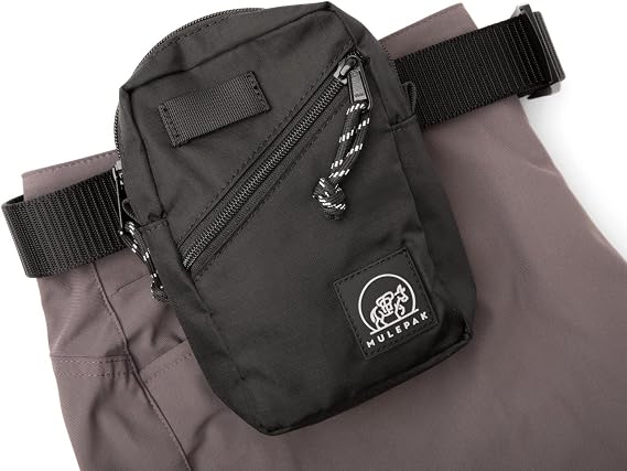Sidecar Pouch in Night Black, 4.5"x7"x2" Lose-proof and Pickpocket Proof Safety Wallets, Outdoor Sports Belt Bags and Travel Fanny Waist Pack for Men and Women