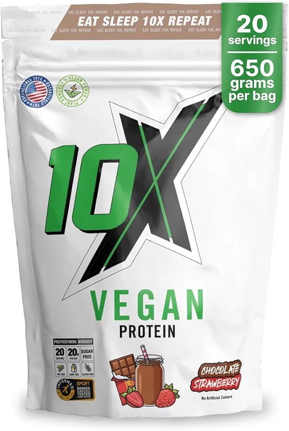 Vegan Protein Powder – Chocolate Strawberry, Plant-Based, Dairy-Free, Gluten-Free, No Soy or Sugar, Supports Muscle Growth & Recovery – Informed-Sport Certified, Delicious Taste