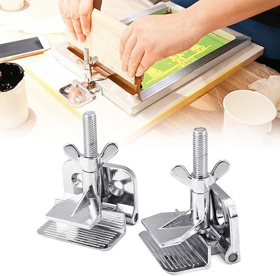 2Pcs Screen Frame Butterfly Hinge Clamp for Silk Screen Printing Hobby Printer Include Four Screws