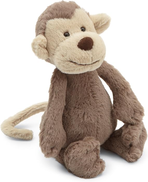 Jellycat Bashful Monkey Stuffed Animal, Small 7 inches - Monkey Plush Toy - Classic Children's Gift